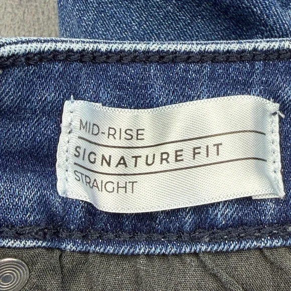 Lane Bryant Deep Blue Mid Rise Straight Denim Jeans - Picture 6 of 11